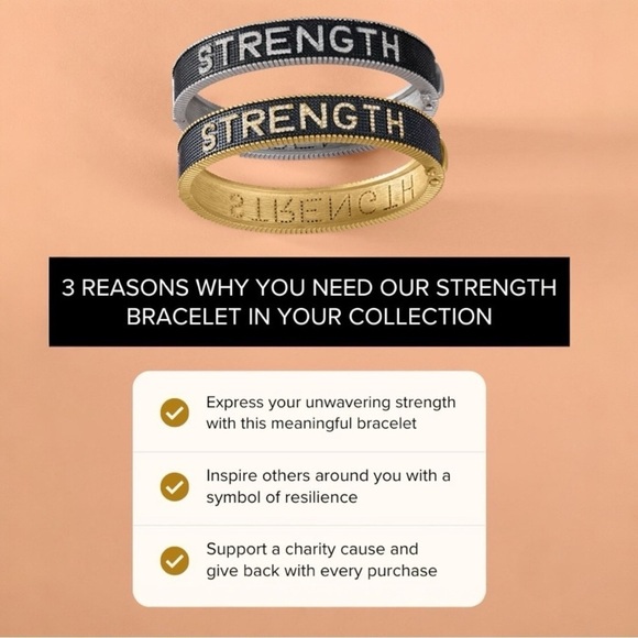 FREIDA ROTHMAN WOMEN OF STRENGTH BLACK RHODIUM And PLATINUM BANGLE BRACELET NEW